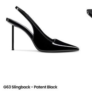 Chic Black Patent Slingback Heels